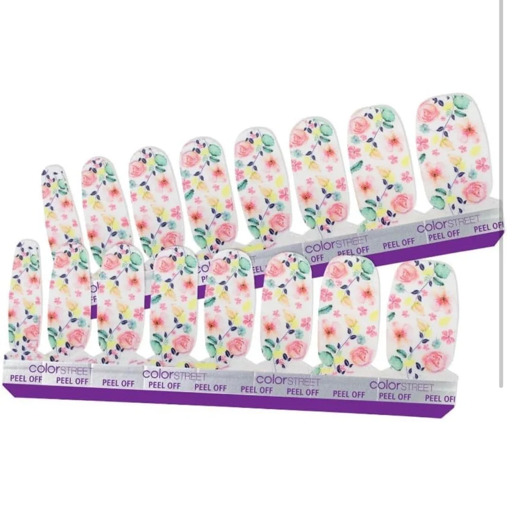 *Rare, Retired* Color Street: Let It Grow | Floral Summer  White Pink Spring - Picture 9 of 9